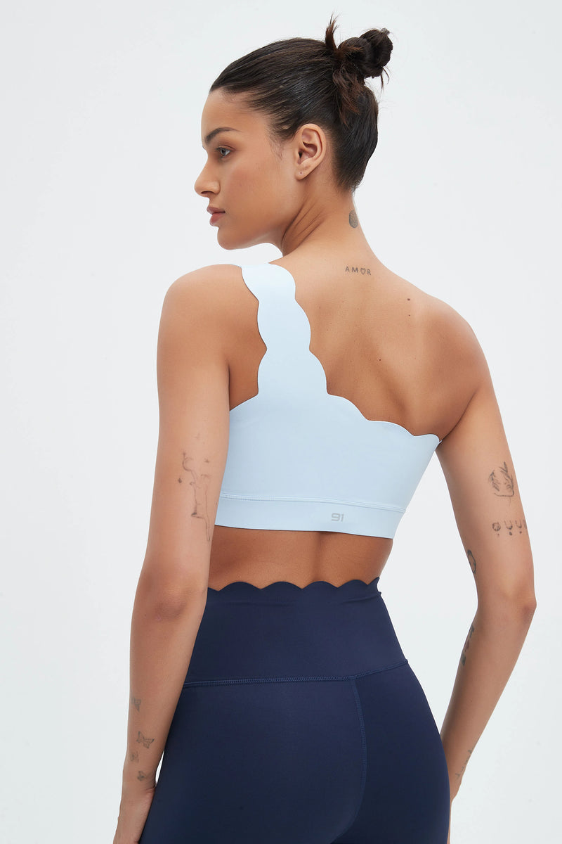 Helena Scalloped One Shoulder Sports Bra