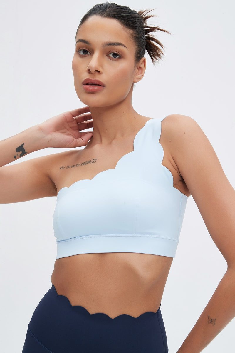 Helena Scalloped One Shoulder Sports Bra